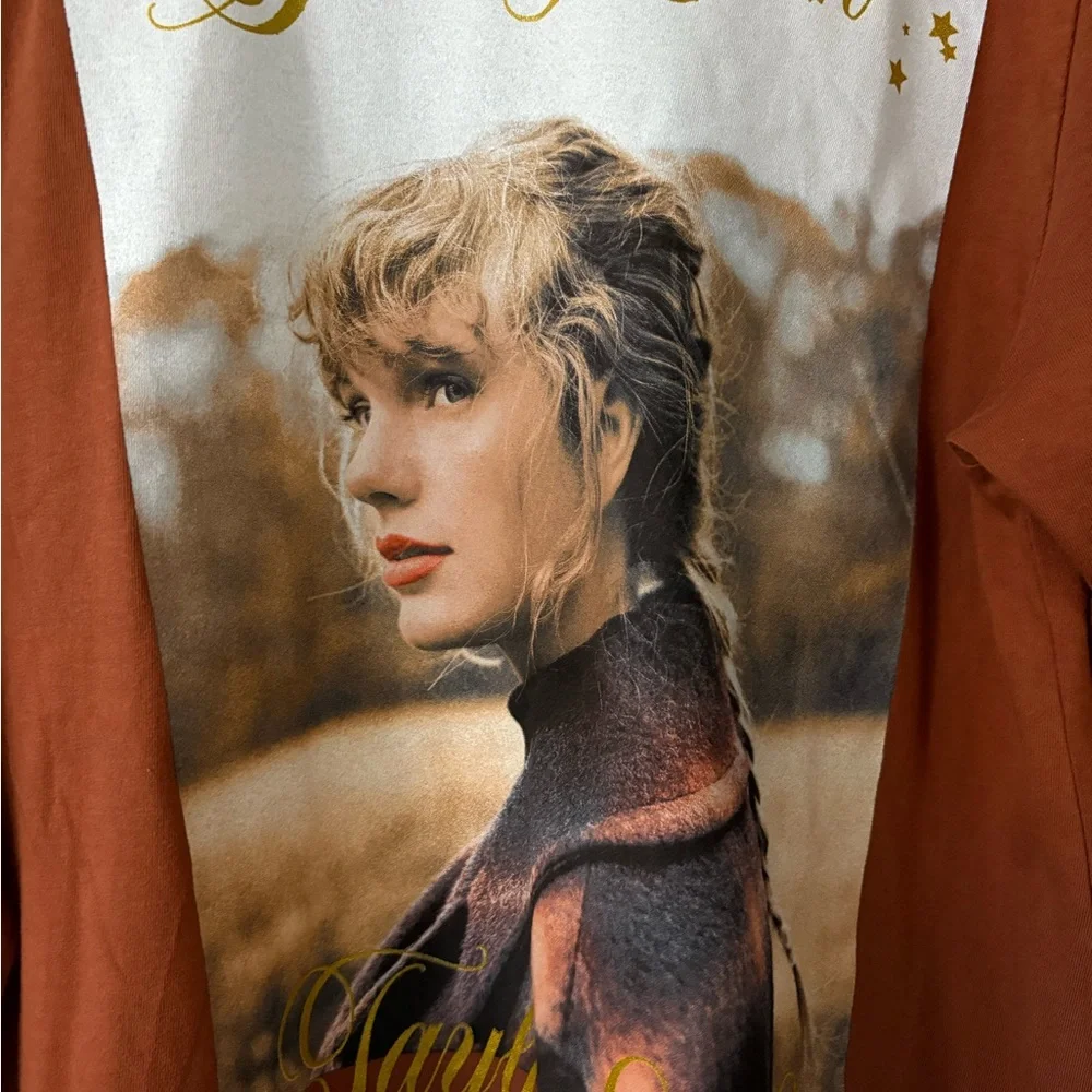 Taylor Swift official Evermore "Gold Rush" Long Sleeve T-shirt - Picture 2 of 5
